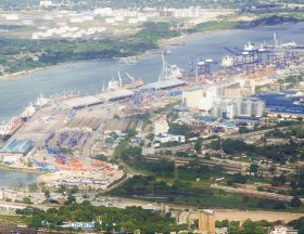The detailed view of Dar es Salaam Port