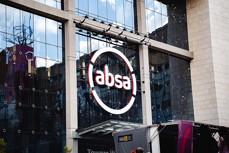 800px Absa Group logo on exterior of head office building in Johannesburg South Africa 1