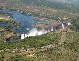 Zimbabwe to Zambia as seen through Victoria Falls skies